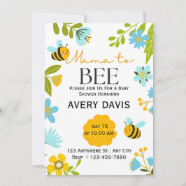 Mama to Bee Wildflower Baby shower Invitation Kaart