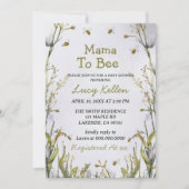 Mama to Bee Wildflower Baby shower Invitation Kaart (Voorkant)