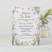 Mama to Bee Wildflower Baby shower Invitation Kaart (Staand voorkant)