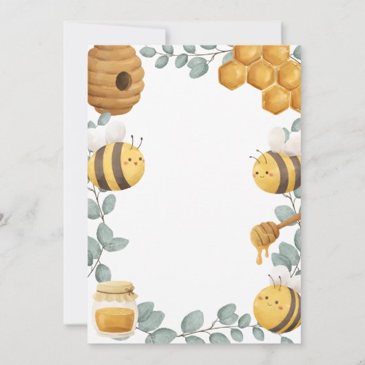 Mama to Bee Wildflower Baby shower Invitation Kaart (Achterkant)