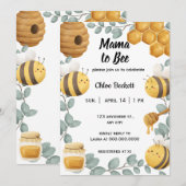 Mama to Bee Wildflower Baby shower Invitation Kaart (Voorkant / Achterkant)