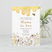 Mama to Bee Wildflower Boho Moeder Baby Borrel Kaart (Staand voorkant)