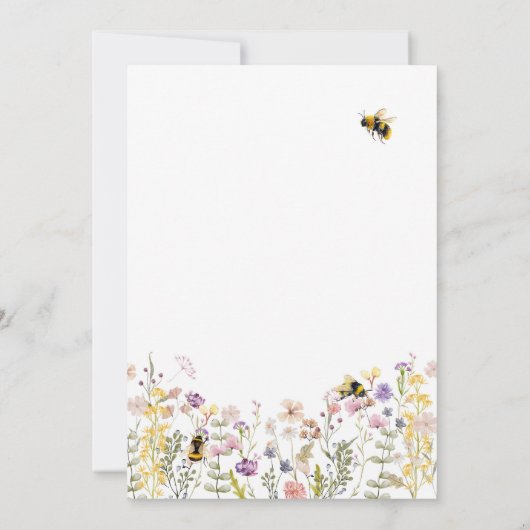 Mama to Bee Wildflower Boho Moeder Baby Borrel Kaart (Achterkant)