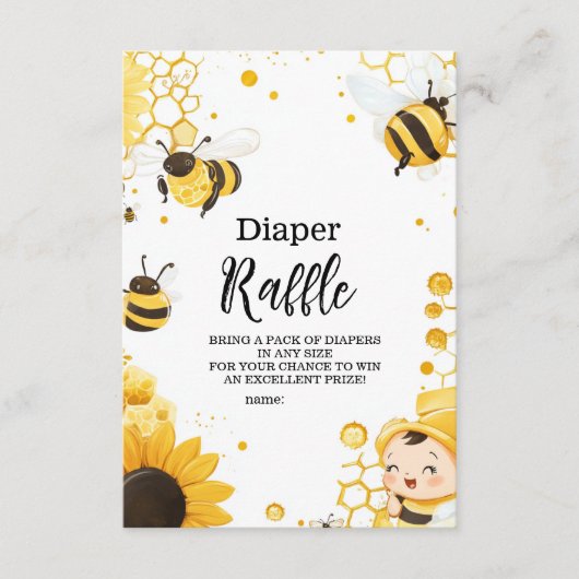 Mama to Bee Wildflower Honingbij Mom Diapper Raffl Informatiekaartje (Voorkant)