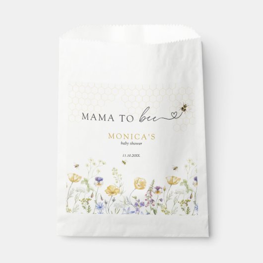 Mama to Bee Wildflower Rustic Garden Baby shower Bedankzakje (Voorkant)