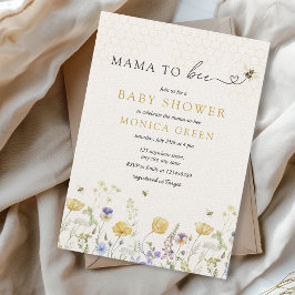 Mama to Bee Wildflower Rustic Garden Baby shower Kaart