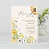 Mama to Bee Wildflowers Honeycomb Baby Shower Kaart (Staand voorkant)