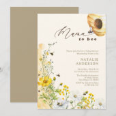 Mama to Bee Wildflowers Honeycomb Baby Shower Kaart (Voorkant / Achterkant)