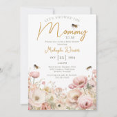 Mama to Bee Wildlfower pastel Floral Baby shower Kaart (Voorkant)