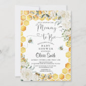 Mama To Bee Wit Bloemen Baby shower Uitnodiging (Voorkant)
