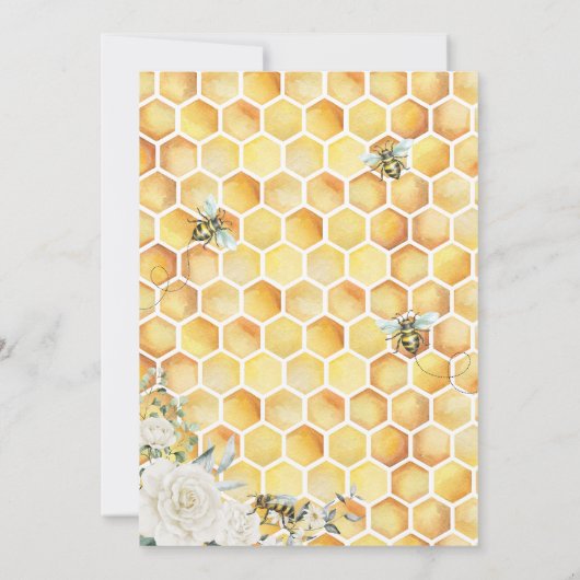 Mama To Bee Wit Bloemen Baby shower Uitnodiging (Achterkant)