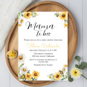 Mama to Bee Yellow flowers Bumblebee Baby shower Kaart