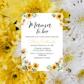 Mama to Bee Yellow flowers Bumblebee Baby shower Kaart