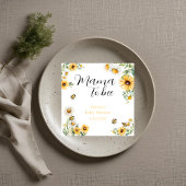 Mama to Bee Yellow flowers Bumblebee Baby shower Servet