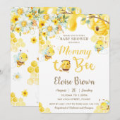 Mama to Bee Yellow Genderneutraal Baby shower Kaart (Voorkant / Achterkant)