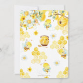 Mama to Bee Yellow Genderneutraal Baby shower Kaart (Achterkant)
