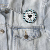 Mama tot blauwe zwarte Baby shower Button (In situ)