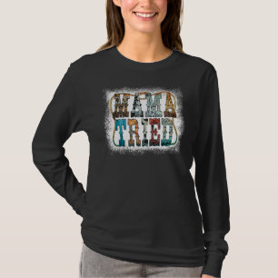 Mama Tried Western Moederdag Country Leopard Bl. T-shirt