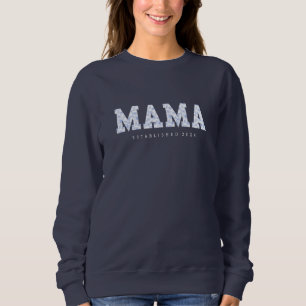 Mama trui, blauwe bloem trui