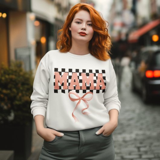 Mama trui, Roze Moeder Coquette Strik Trui