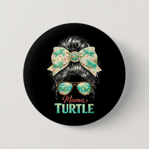Mama Turtle T-shirt Zeeleven Zomer Oceaan Moeder C Ronde Button 5,7 Cm