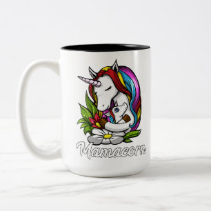 Mama Unicorn Magical Mamacorn Mothers Tweekleurige Koffiemok