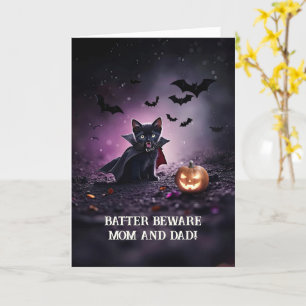 Mama vader ouders blij Halloween Schattigee zwarte Kaart