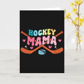 Mama Vaderdag Kostuum Hockey Speler Fan Liefhebber Kaart (Gele Bloem)