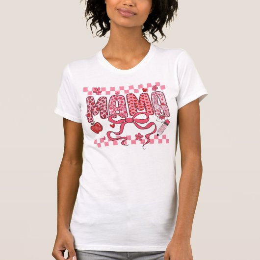 Mama Valentine Teacher PNG T-shirt (Voorkant)
