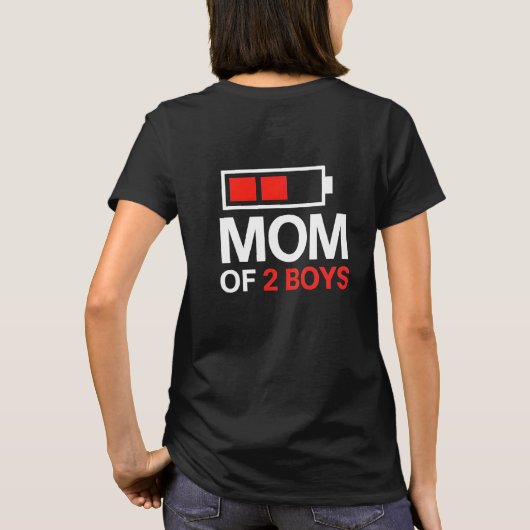 Mama van 2 jongens T-shirt (Achterkant)