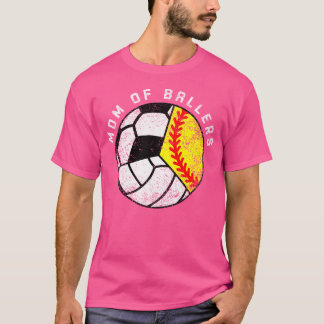 Mama van Ballers Grappig Softbal Volleybal Voetbal T-shirt
