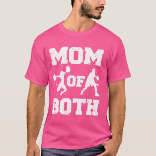Mama van beide grappige basketbal juichen mama t-shirt