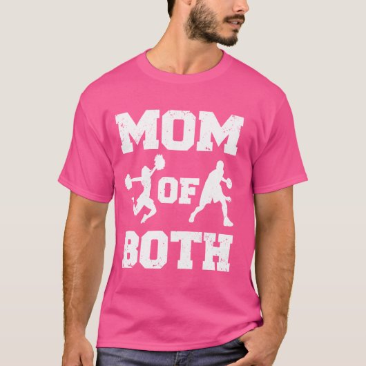 Mama van beide grappige basketbal juichen mama t-shirt (Voorkant)