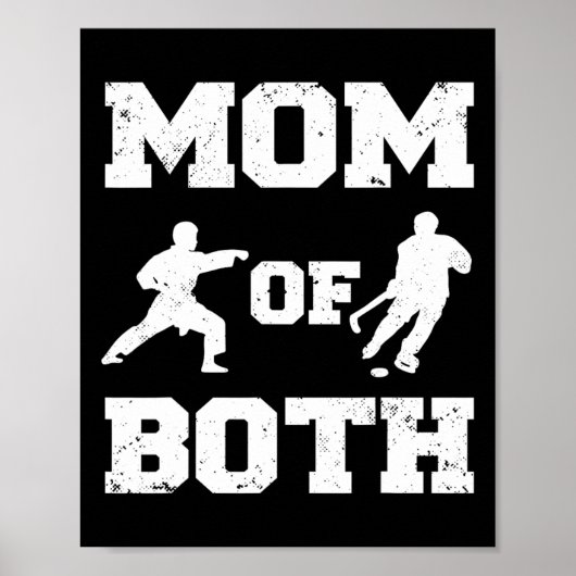 Mama van beide grappige hockey karate mama poster (Voorkant)