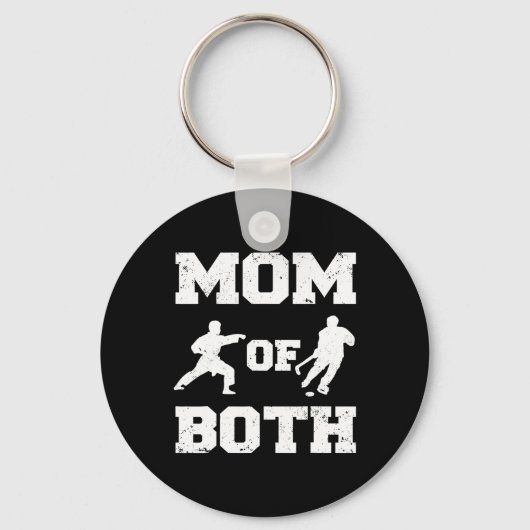 Mama van beide grappige hockey karate mama sleutelhanger (Voorkant)