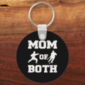 Mama van beide grappige hockey karate mama sleutelhanger (Voorkant)