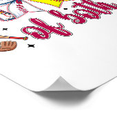 Mama van beide honkbal softbal coquette boog moede poster (Hoek)