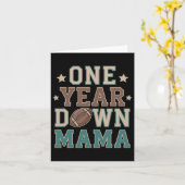 Mama van de 1 jaar oude voetbal 1e jaar down birth kaart (Gele Bloem)