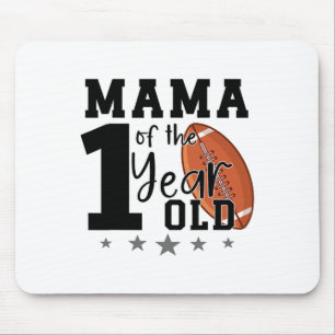 Mama van de 1 jaar oude voetballer 1e jaar beneden muismat