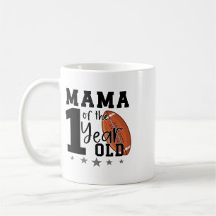 Mama van de 1-jarige voet 1e jaar beneden verjaard koffiemok