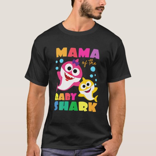 Mama van de Baby Shark Birthday Mama Shark T-shirt (Voorkant)