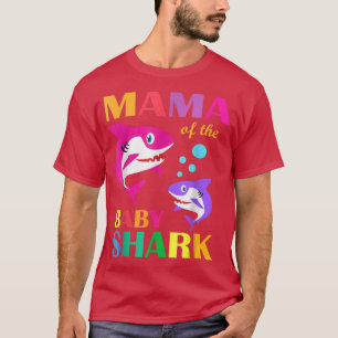 Mama van de baby verjaardag haai mama haai moeder t-shirt