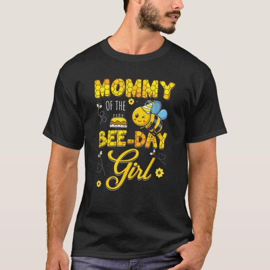 Mama van de Bee Day Girl Hive verjaardagsfeestje w T-shirt (Voorkant)