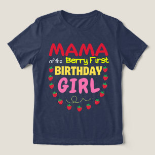 Mama van de Berry Eerste Verjaardag van Meisje Str Tri-Blend Shirt
