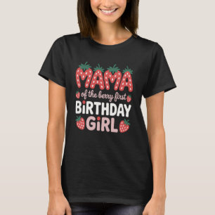 Mama van de bes Eerste verjaardag Aardbeien verjaa T-shirt