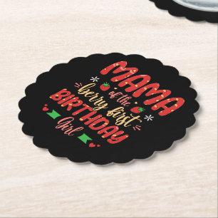 Mama van de bes eerste verjaardag meisje grappige  kartonnen onderzetters