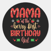Mama van de bes eerste verjaardag meisje grappige  ronde sticker (Voorkant)