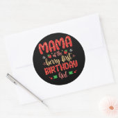 Mama van de bes eerste verjaardag meisje grappige  ronde sticker (Envelop)