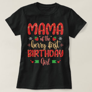 Mama van de bes eerste verjaardag meisje grappige  t-shirt
