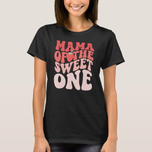 Mama van de bes Sweet One Aardbei Groovy Retr T-shirt